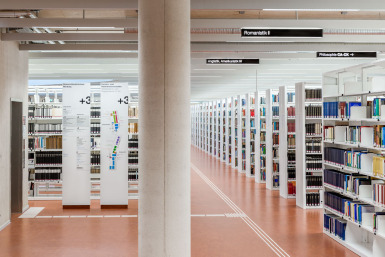 Architekturfoto Leitsystem der Universitätsbibliothek Marburg