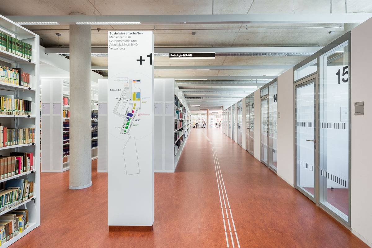 Signage Leitsystem der Universitätsbibliothek Marburg