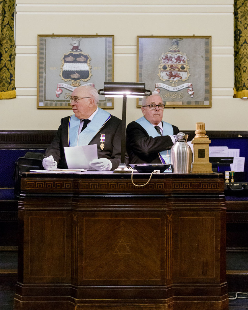 Members of ‘Terpsichore Lodge No. 7454’ preparing for the meeting at ‘Freemasons’ Hall’, London, England, 2015.
