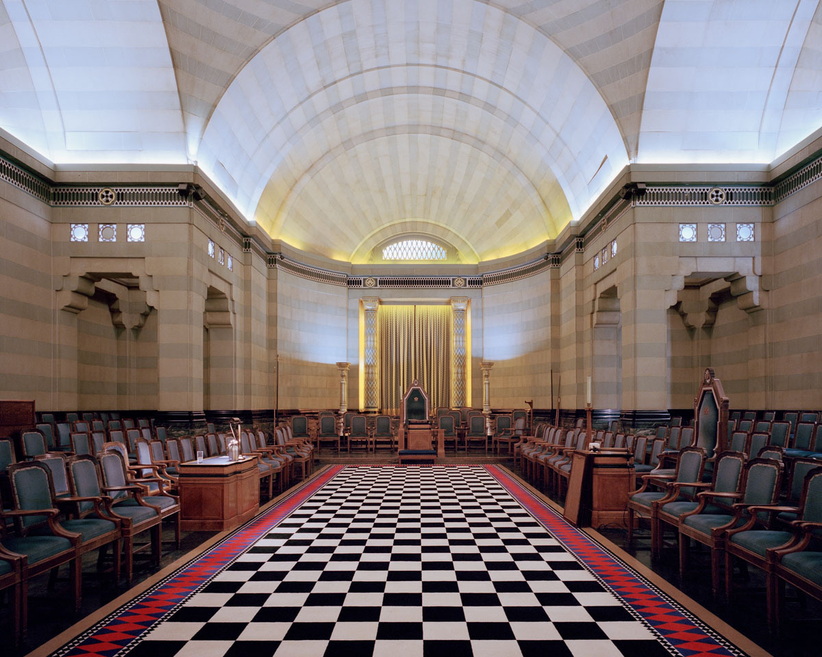 A temple in Egyptian style at ‘Freemasons’ Hall’, London, England, 2015.