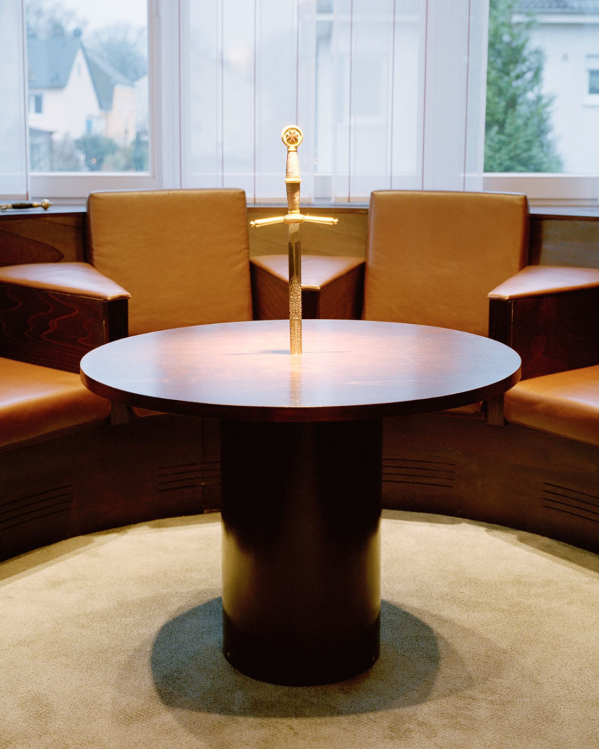 Templars’ knife in the library of ‘Reinoldus zur Pflichttreue’ Lodge, Dortmund, Germany, 2013.